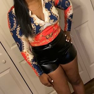 Red Deep Cut Bodysuit